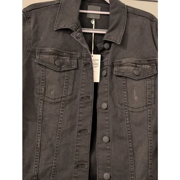 Women's Joe's Jeans Black Distressed Denim Lightweight Jacket M - Picture 3 of 11